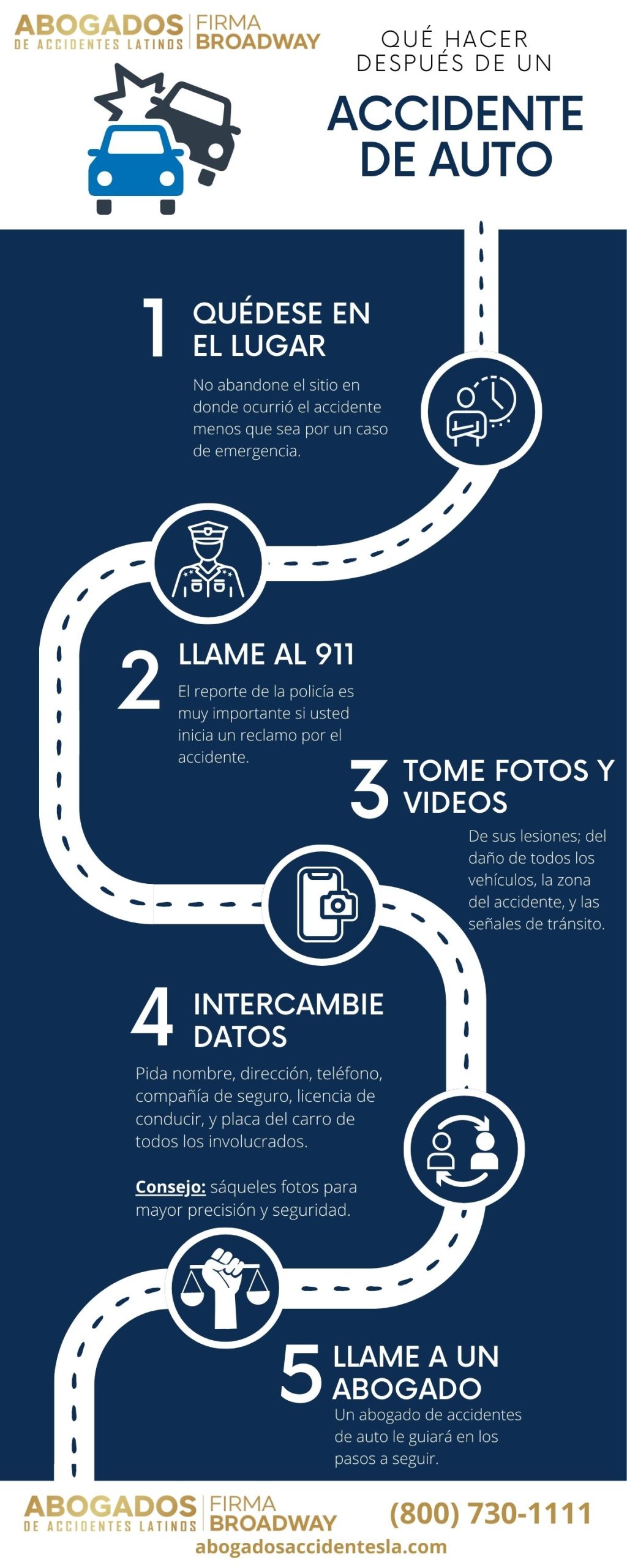 que hacer despues de un accidente de carro infografia